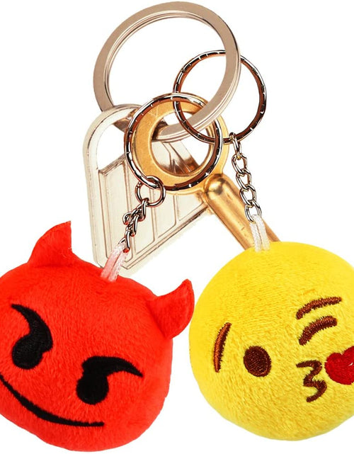 Load image into Gallery viewer, Emoticon Keychains, Mini Emoticon Plush Party Favors for Valentine' S Day Gifts Birthday Party Supplies, Carnival Prizes for Kids Treasure Box Bulk Toy Assortment 2" Set of 30
