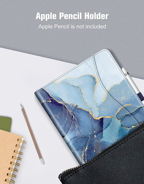 Load image into Gallery viewer, Case for Ipad 9Th / 8Th / 7Th Generation (2021/2020/2019) 10.2 Inch - [Corner Protection] Multi-Angle Viewing Stand Cover with Pocket &amp; Pencil Holder, Auto Wake Sleep, Ocean Marble

