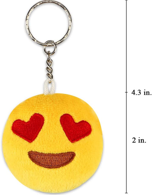 Load image into Gallery viewer, Emoticon Keychains, Mini Emoticon Plush Party Favors for Valentine' S Day Gifts Birthday Party Supplies, Carnival Prizes for Kids Treasure Box Bulk Toy Assortment 2" Set of 30
