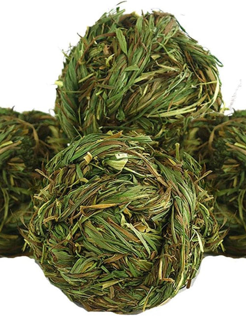 Load image into Gallery viewer, Bunny Grass Toy Natural Timothy Grass Small Animal Activity Play Chew Ball for Rabbits Hamster Guinea Pigs Gerbils(4 Pack)
