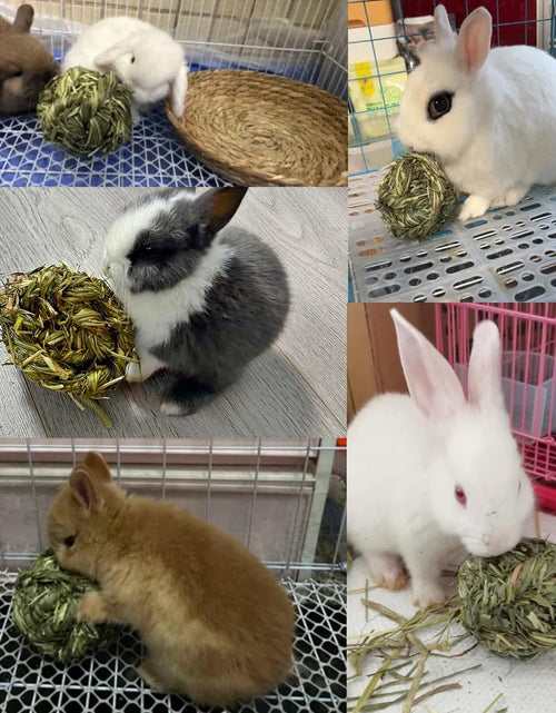 Load image into Gallery viewer, Bunny Grass Toy Natural Timothy Grass Small Animal Activity Play Chew Ball for Rabbits Hamster Guinea Pigs Gerbils(4 Pack)

