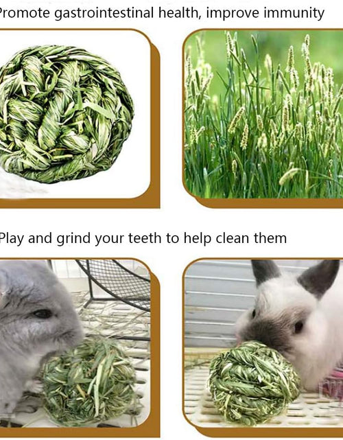 Load image into Gallery viewer, Bunny Grass Toy Natural Timothy Grass Small Animal Activity Play Chew Ball for Rabbits Hamster Guinea Pigs Gerbils(4 Pack)
