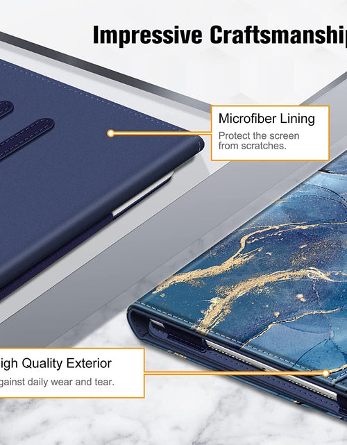 Load image into Gallery viewer, Case for Ipad 9Th / 8Th / 7Th Generation (2021/2020/2019) 10.2 Inch - [Corner Protection] Multi-Angle Viewing Stand Cover with Pocket &amp; Pencil Holder, Auto Wake Sleep, Ocean Marble
