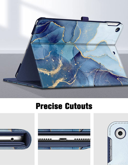 Load image into Gallery viewer, Case for Ipad 9Th / 8Th / 7Th Generation (2021/2020/2019) 10.2 Inch - [Corner Protection] Multi-Angle Viewing Stand Cover with Pocket &amp; Pencil Holder, Auto Wake Sleep, Ocean Marble
