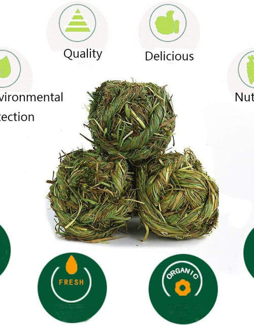 Load image into Gallery viewer, Bunny Grass Toy Natural Timothy Grass Small Animal Activity Play Chew Ball for Rabbits Hamster Guinea Pigs Gerbils(4 Pack)
